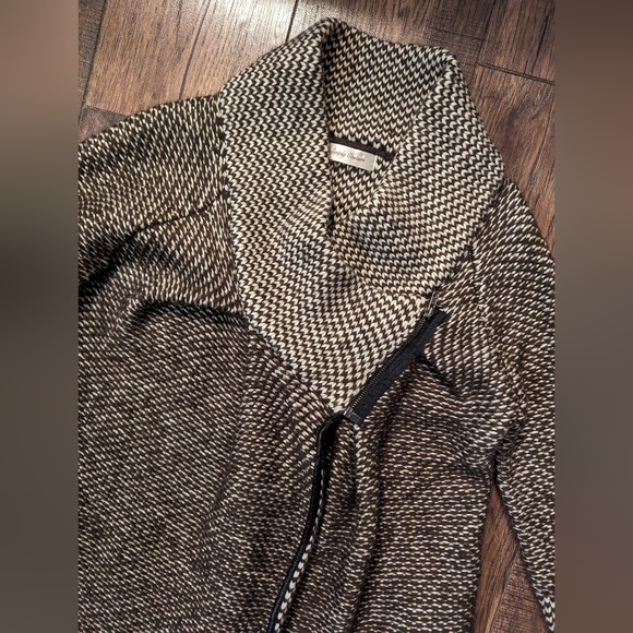 Simply Couture Sweater Women Large Chunky Knit Zipper Neck Open Front Cardigan - Picture 3 of 16